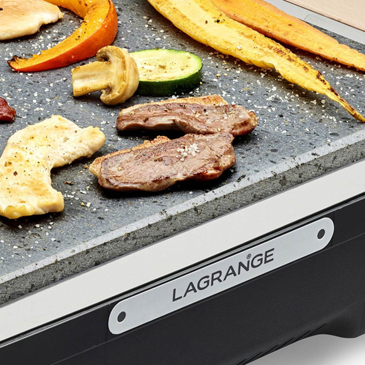 Grille-viande Grill' Pierre Classic bois clair à poser, 37x23 cm bois clair, LAGRANGE