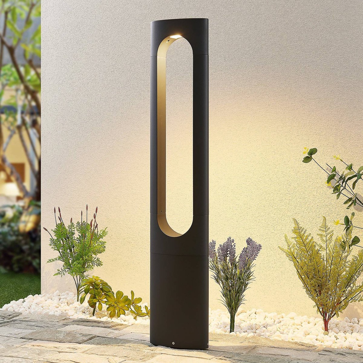 Luminaire extérieur en aluminium moderneLED anthracite, LUCANDE