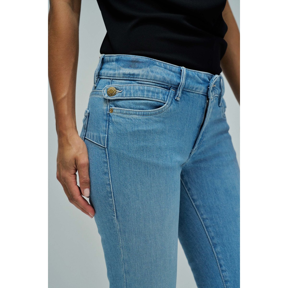 JEAN WONDER PUSH UP CROPPED SKINNY bleu turquoise, SALSA JEANS
