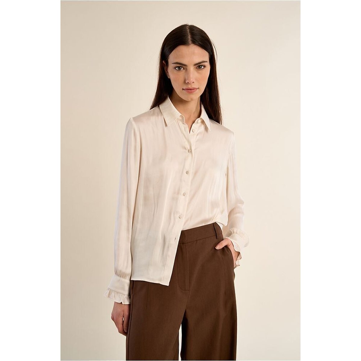 Chemisier en satin blanc, MOLLY BRACKEN