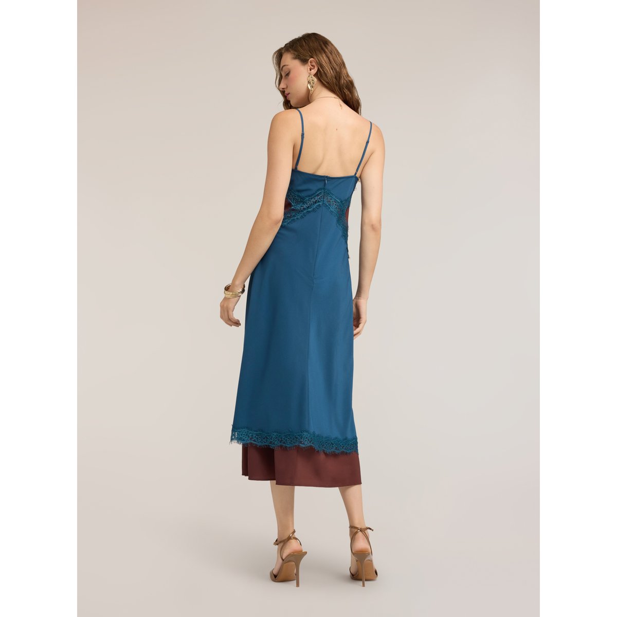Robe regular avec dentelle petrol blue, MOTIVI