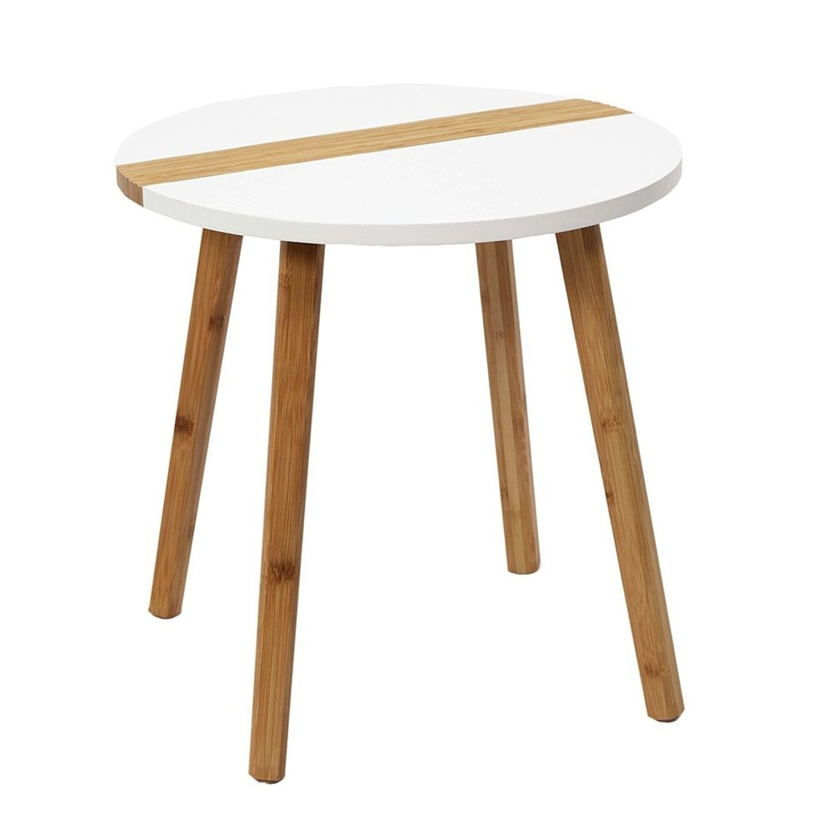 Lot De 2 Tables D'appoint Gigognes Bicolore Relief Blanc blanc, DECORATIE