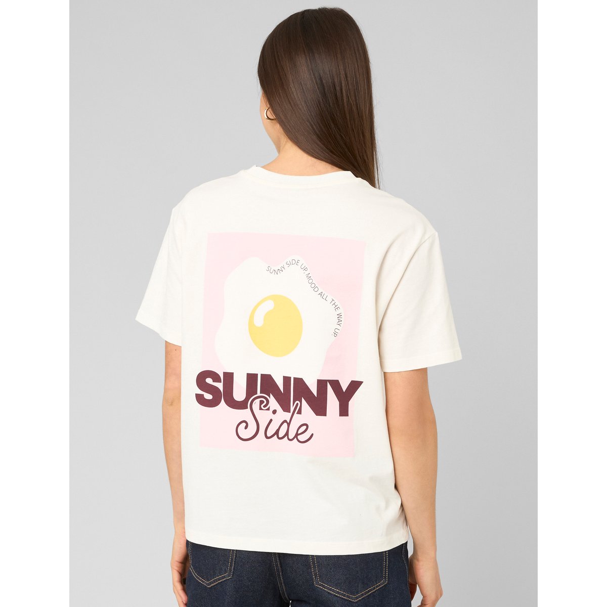 T-shirt imprimé devant / dos blanc écru, BZB