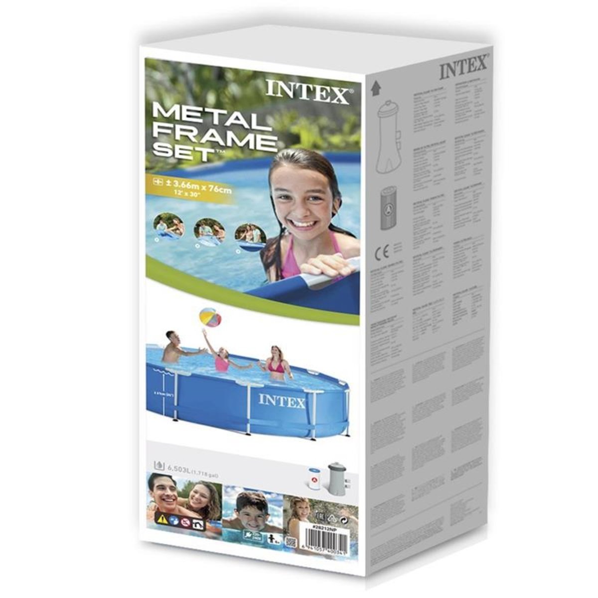 Frame Pool Set Rondo Ø 366 x 76 cm couleur unique, INTEX