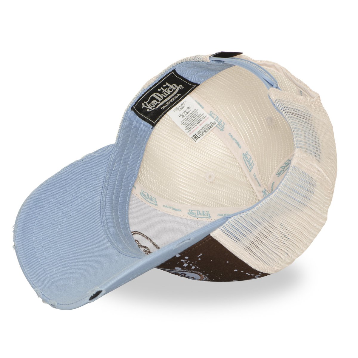 Casquette Trucker TAG bleu clair/marron/beige, VON DUTCH
