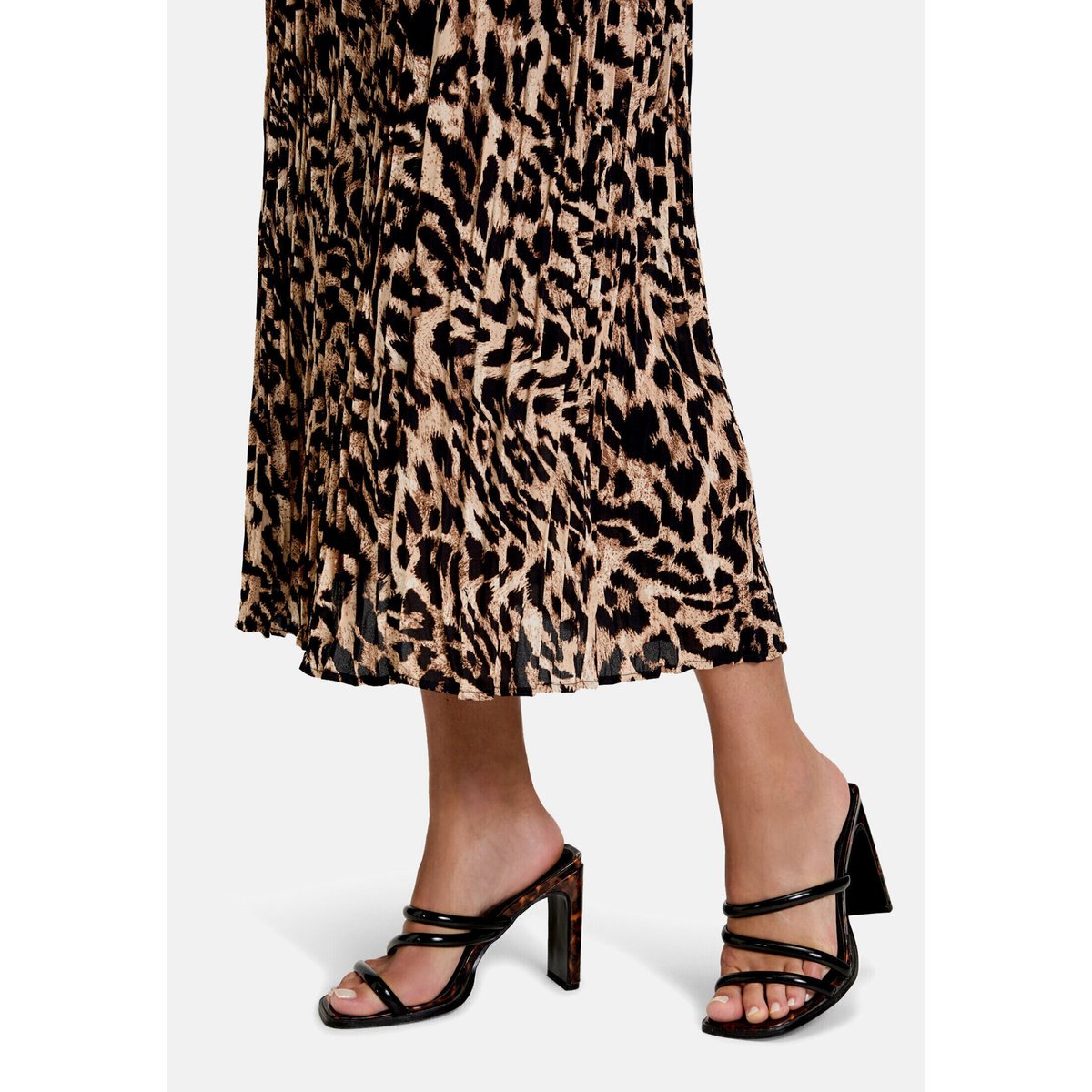 Jupe plissée à élastique noir/beige, BETTY BARCLAY