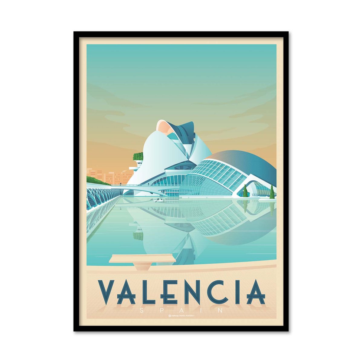 Affiche d'art - Valencia - Olahoop Travel Posters couleur unique, WALL EDITIONS
