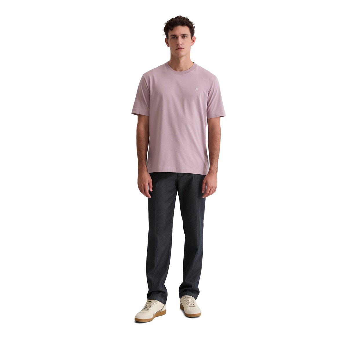 T-shirt basique regular en pur coton bio violet, MARC O'POLO