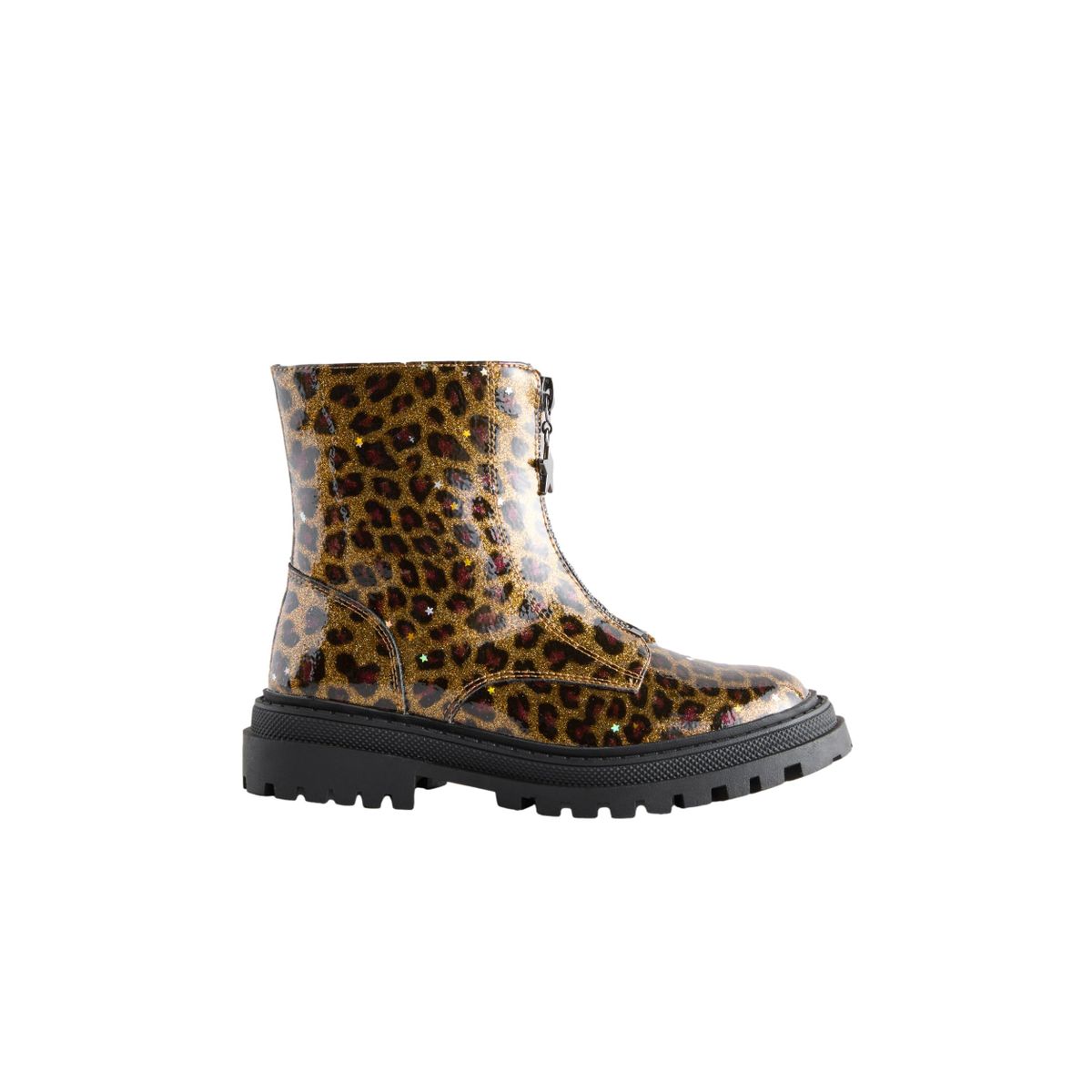 Bottines zippées sur le devant imprimé léopard, NEXT