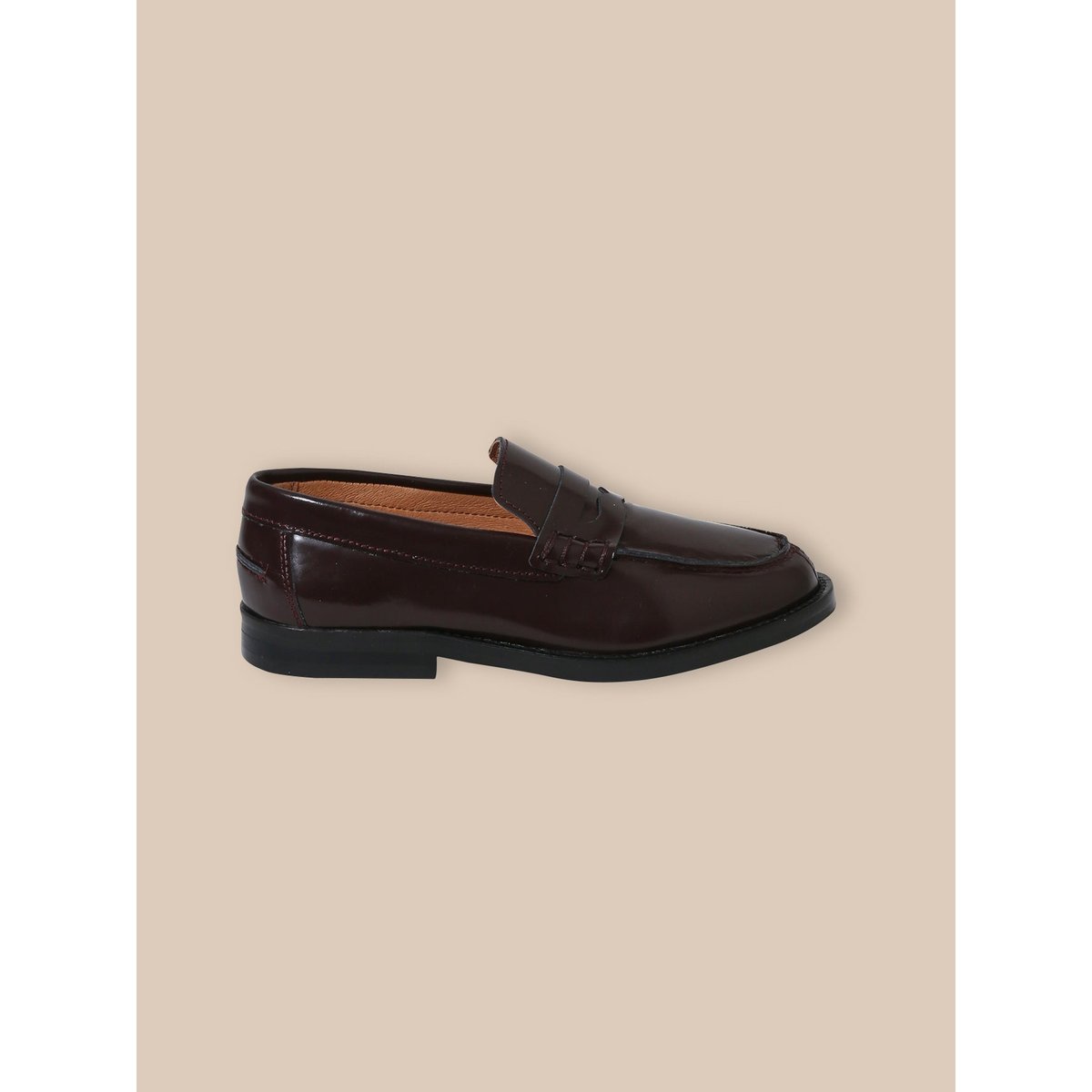 Mocassins en cuir chocolat, CYRILLUS