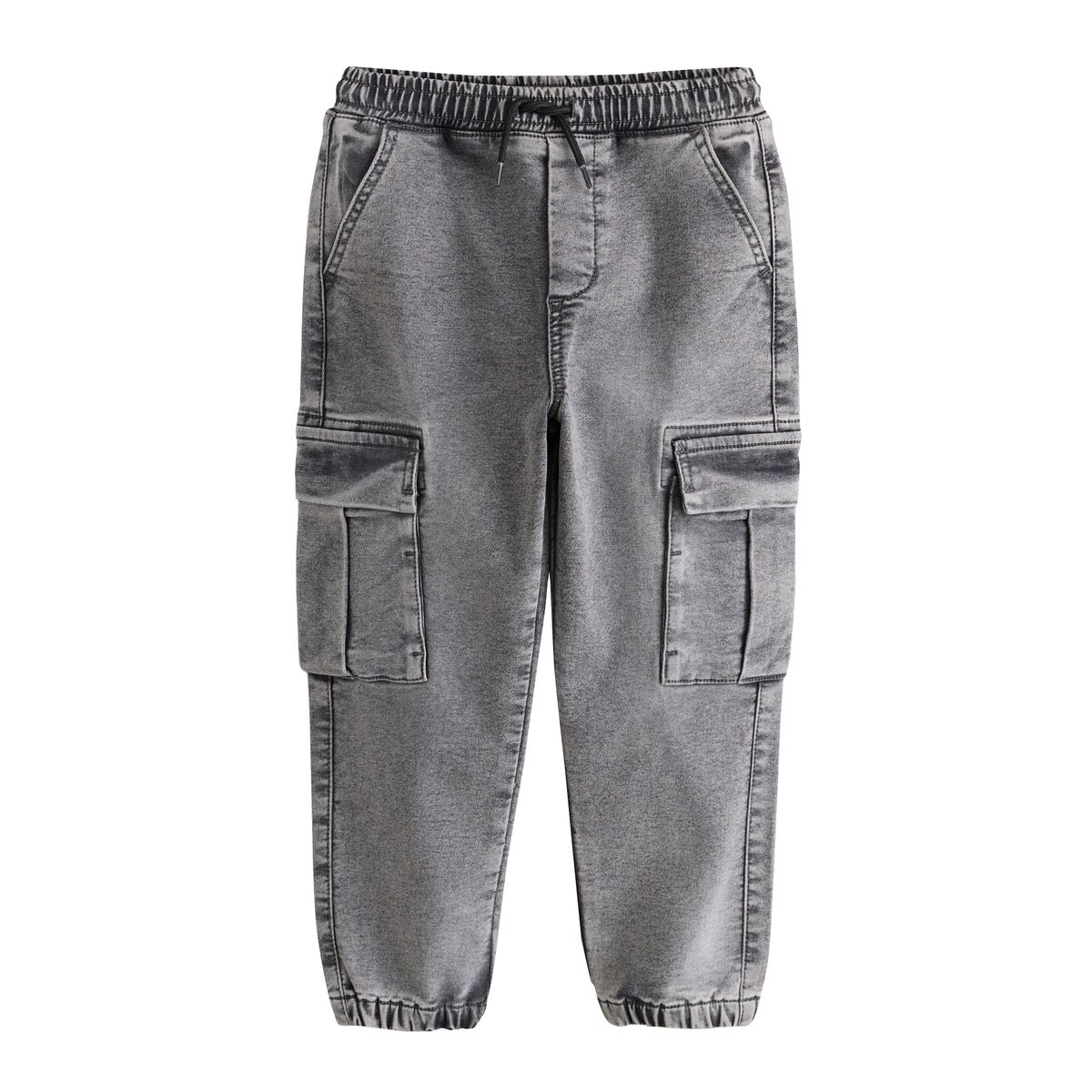 Jean cargo large taille élastique, lot de 2 noir/gris, NEXT