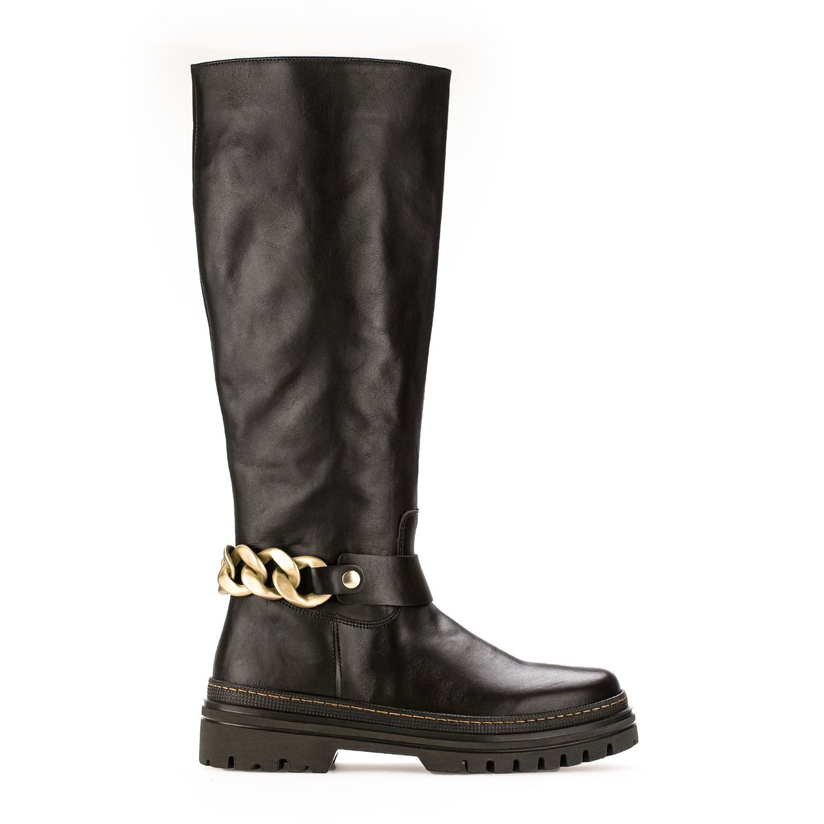Bottes en cuir lisse à talon décroché marron, GABOR
