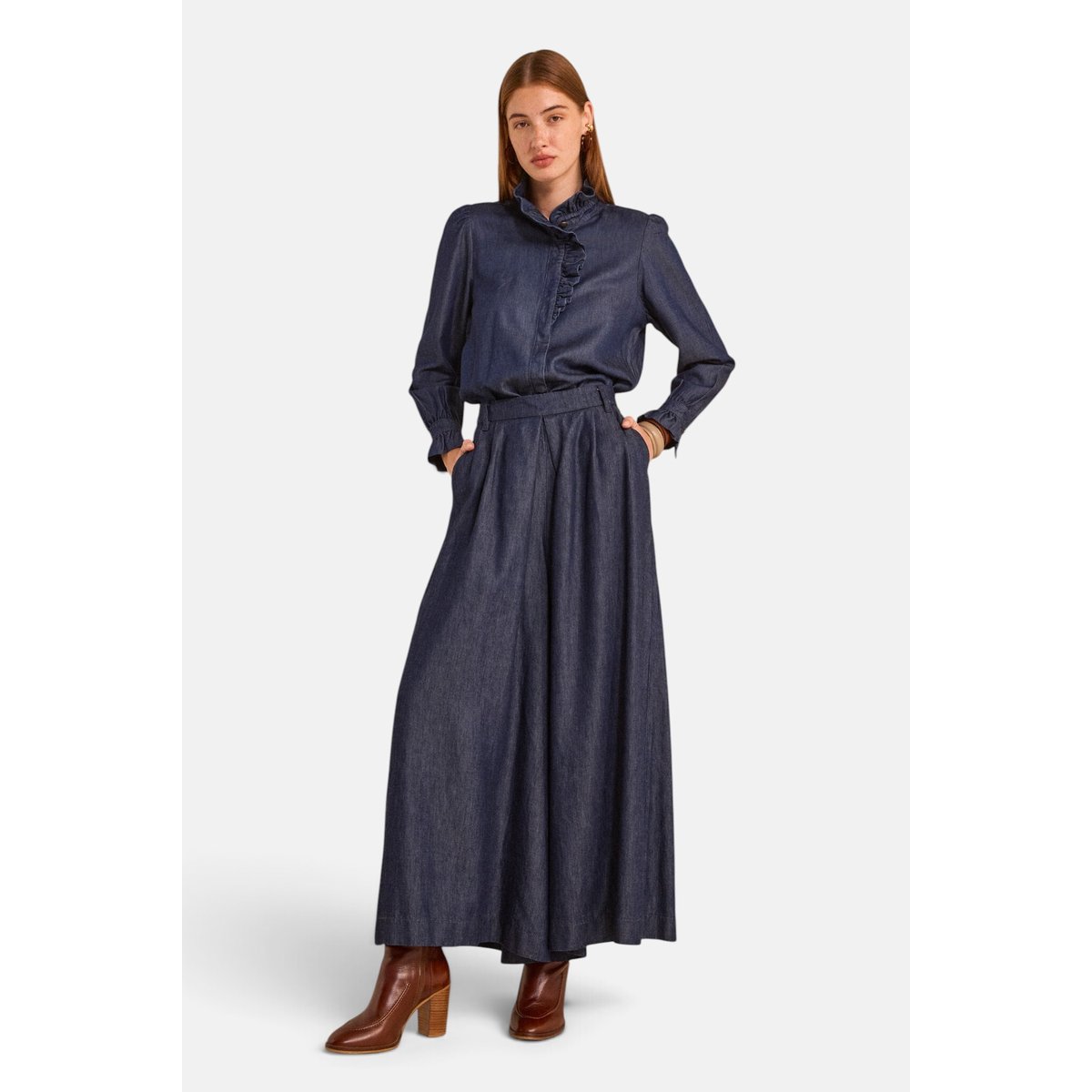 Pantalon extra large en denim TATIANA rinse, Maison 123