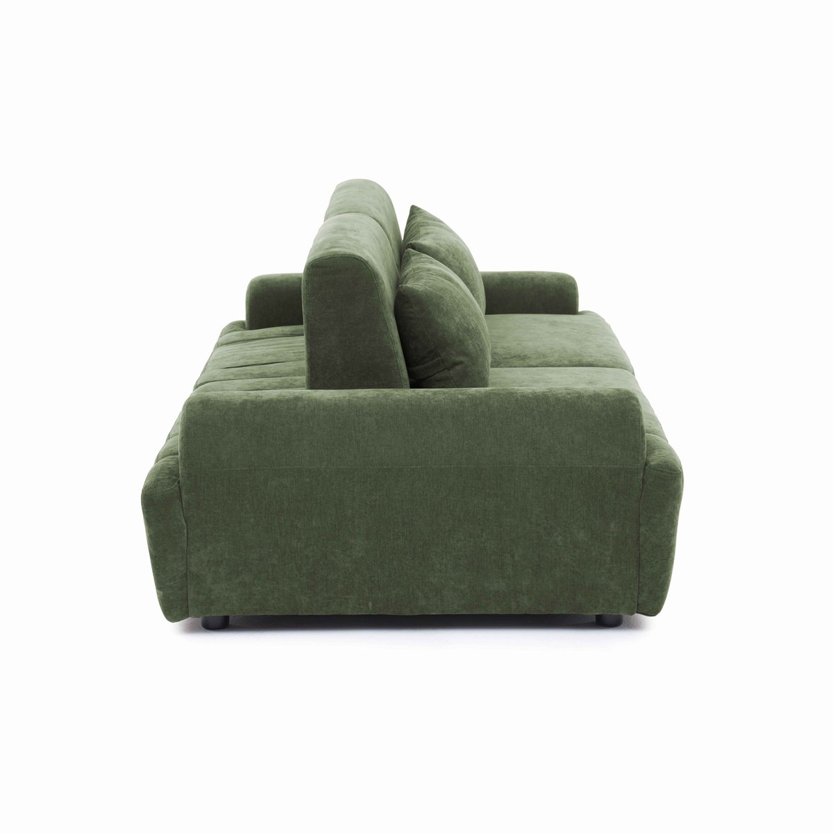 Canapé modulable 2 places en tissu avec coussins dossier ajustable, CALLISTO vert, OVIALA
