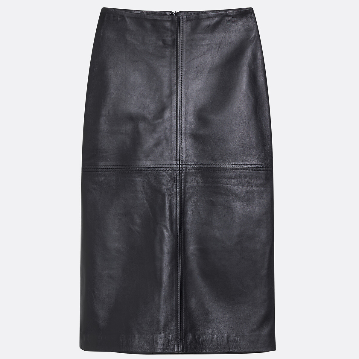 Gonna a tubino in montone, lunghezza midi nero , LA REDOUTE COLLECTIONS