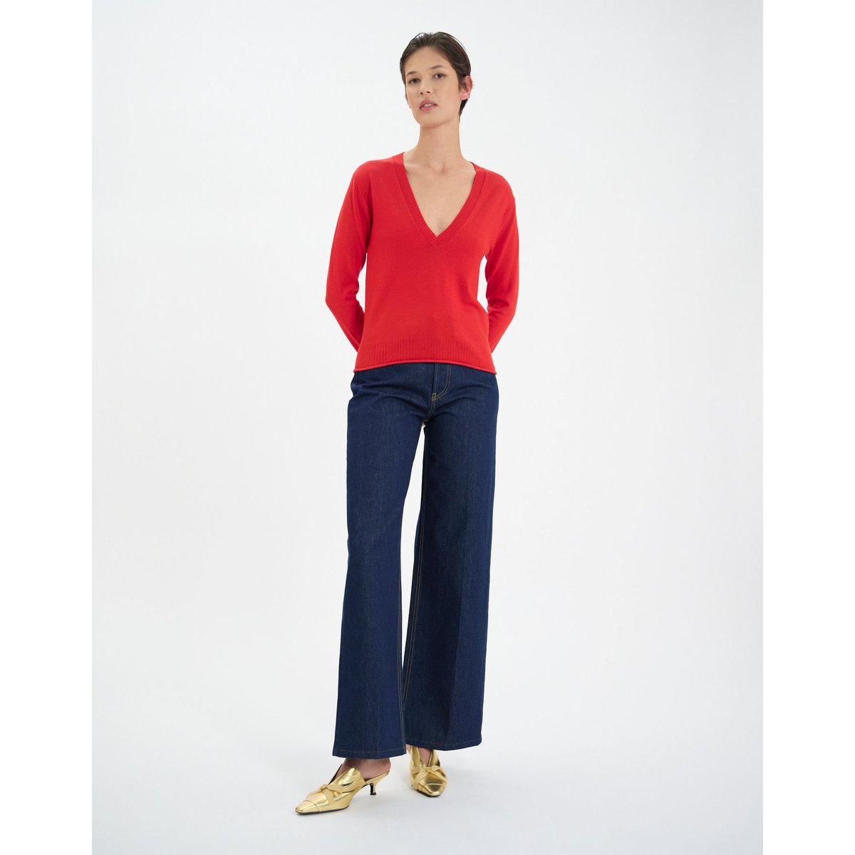 Pull Morcant en coton rouge red, INES DE LA FRESSANGE PARIS