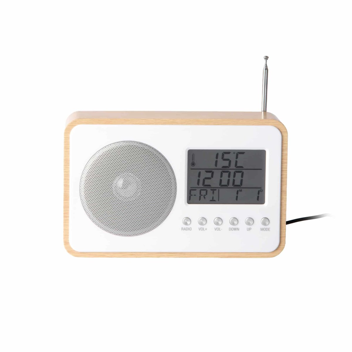 Réveil MDF FM RADIO bois clair, KARLSSON