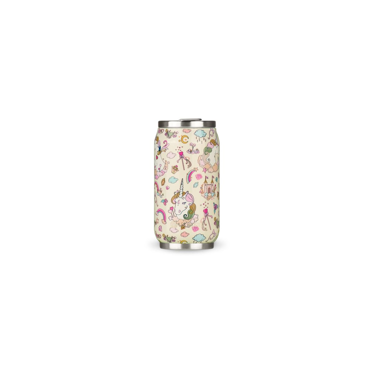 Gourde Canette Licorne Ivoire bril 280ml beige, LES ARTISTES PARIS