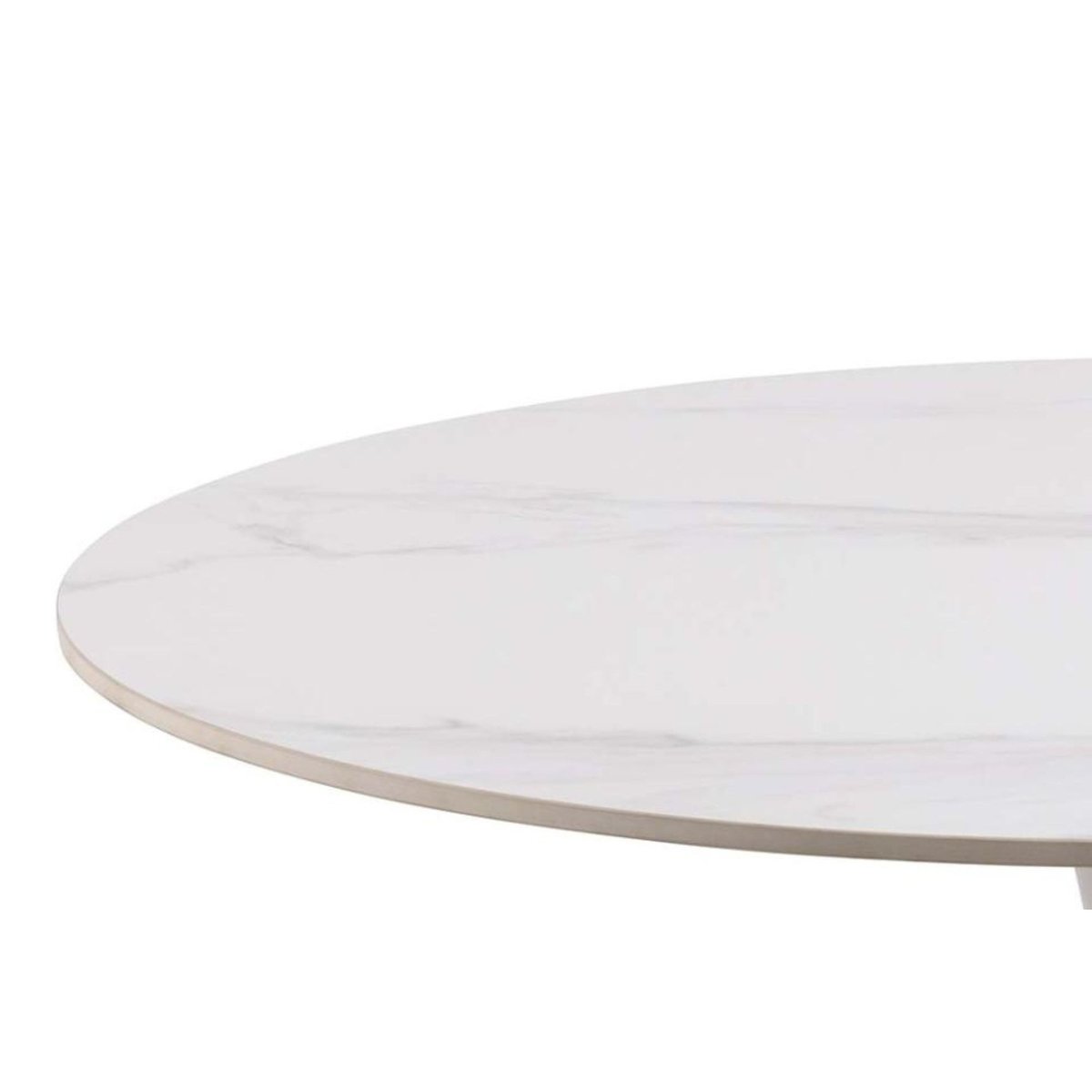 Table à manger ronde en céramique et pied tulipe en métal L90 - MARSA blanc, HELLIN, DEPUIS 1862