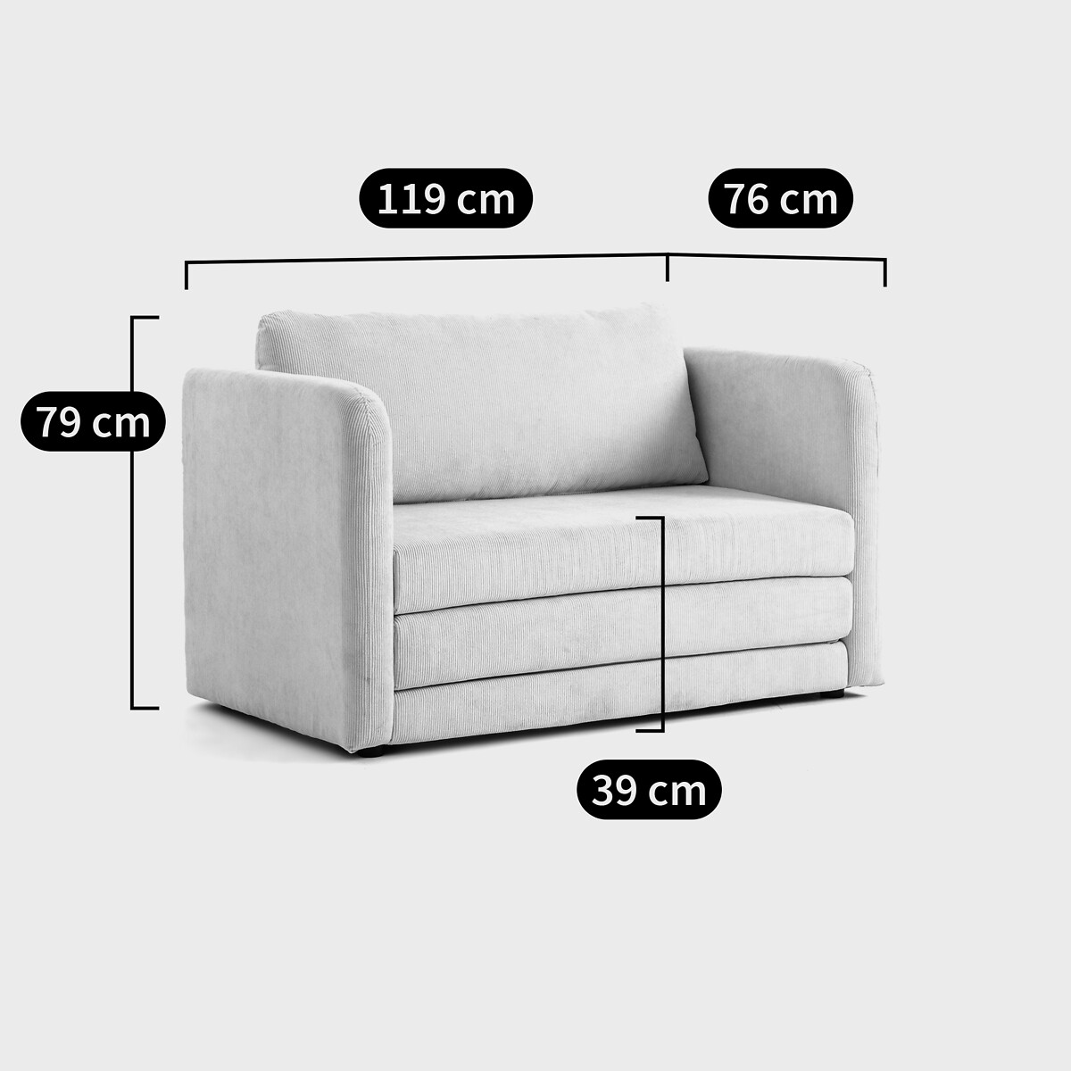 Schlafsofa Hazel, Polyester senfgelb, LA REDOUTE INTERIEURS