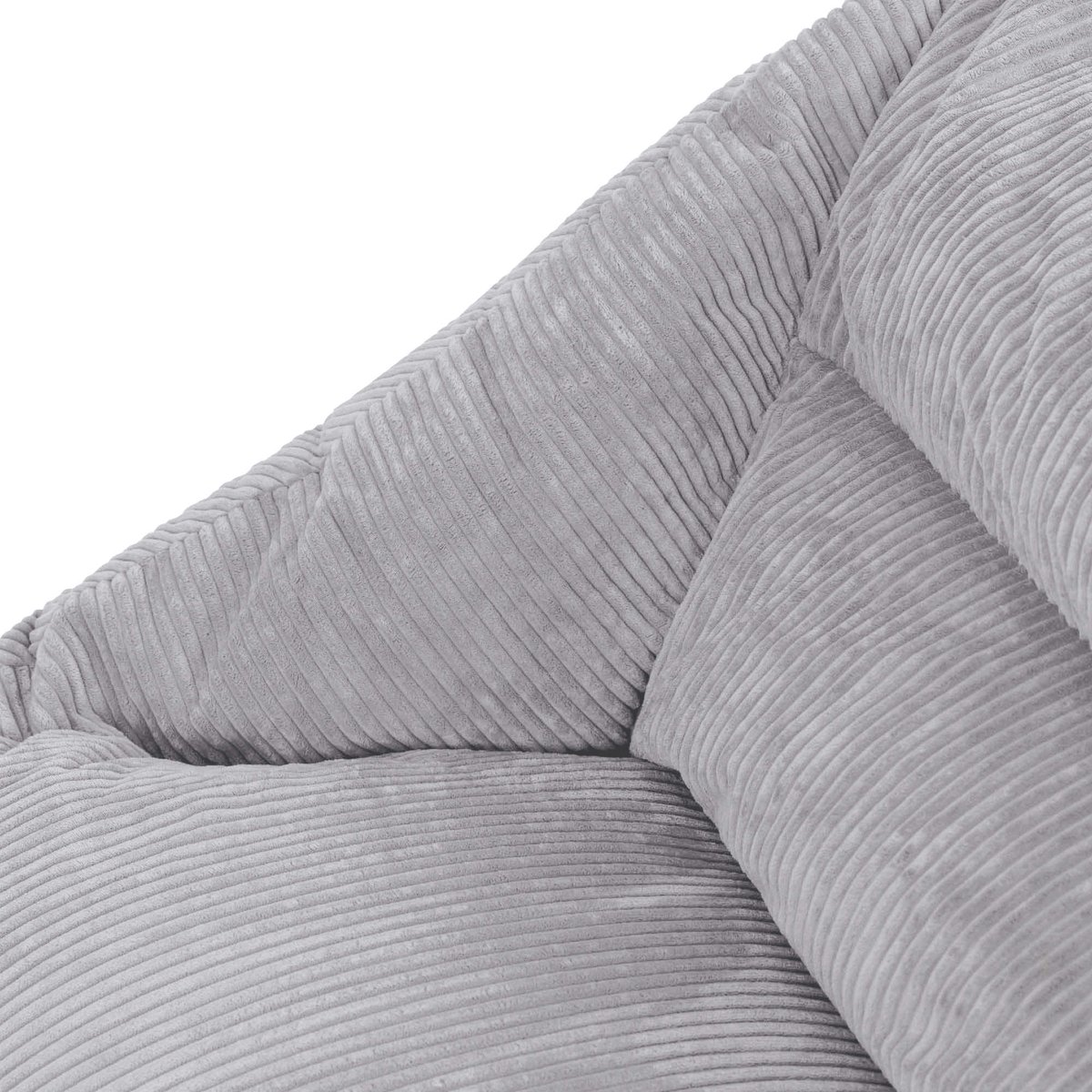 Pouf géant canapé de sol deux places en velours côtelé Oeko-Tex® - CECILIA gris, ICON
