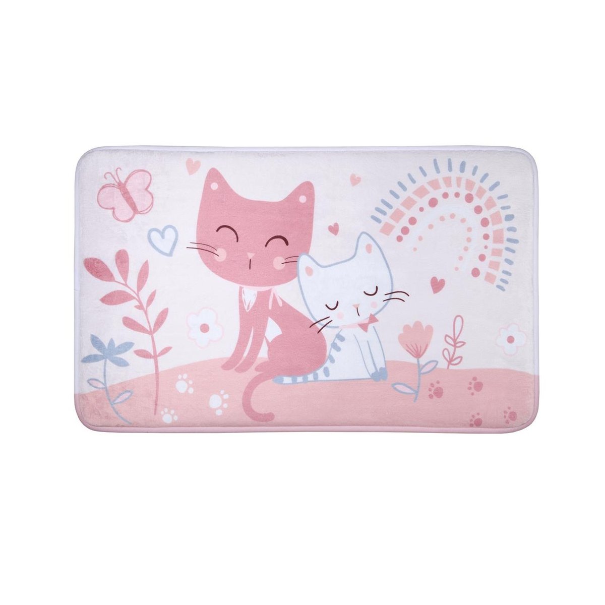 Tapis velours Les chats rose, EDEN