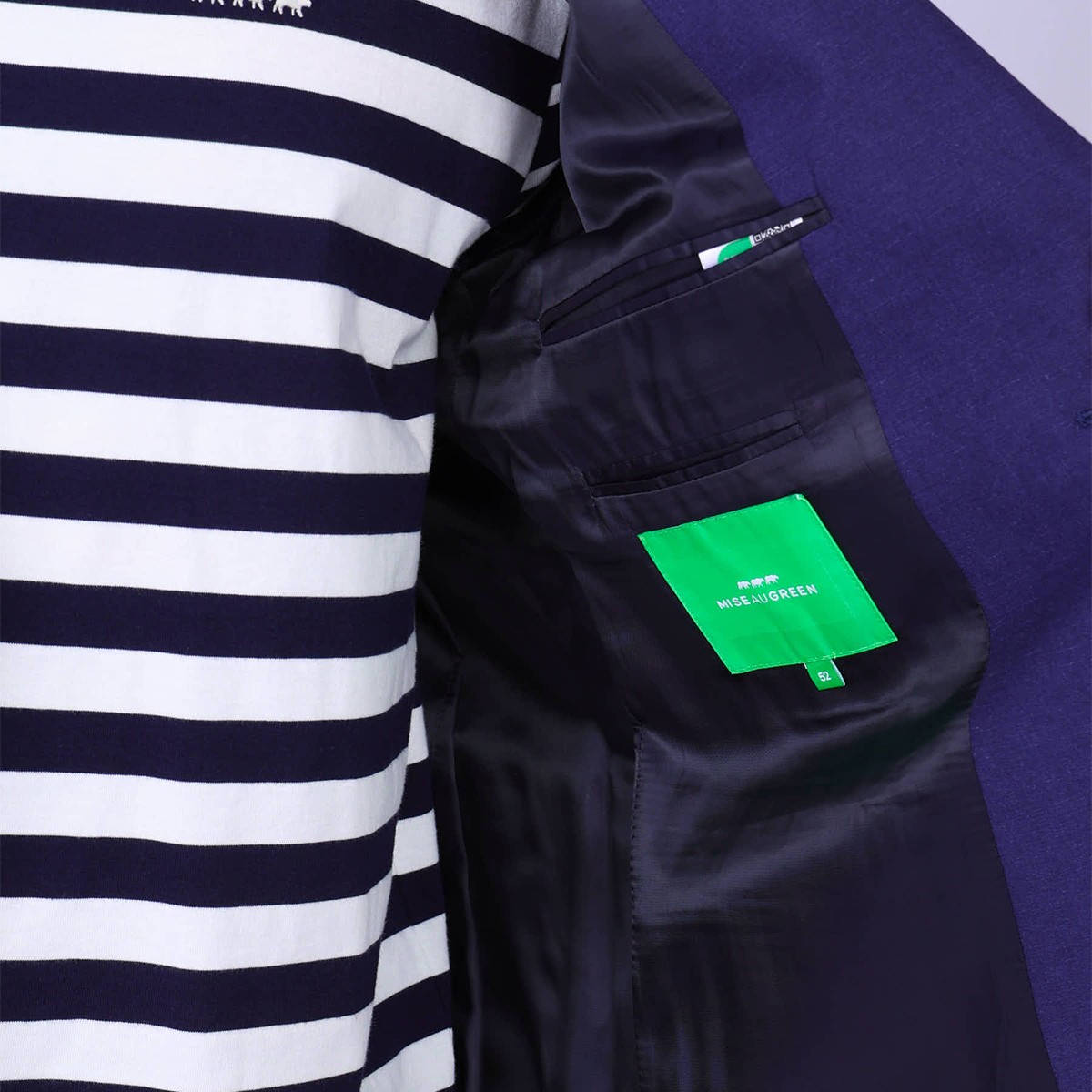 Blazer Basile bleu indigo, MISE AU GREEN