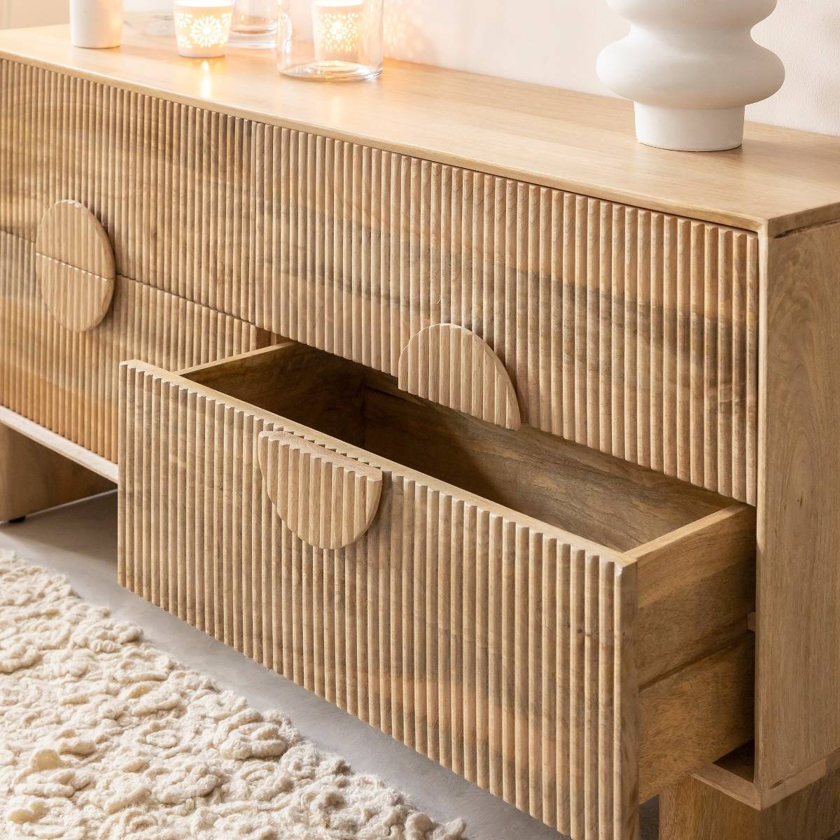 Commode en bois de manguier EWAN bois clair, MADE IN MEUBLES 