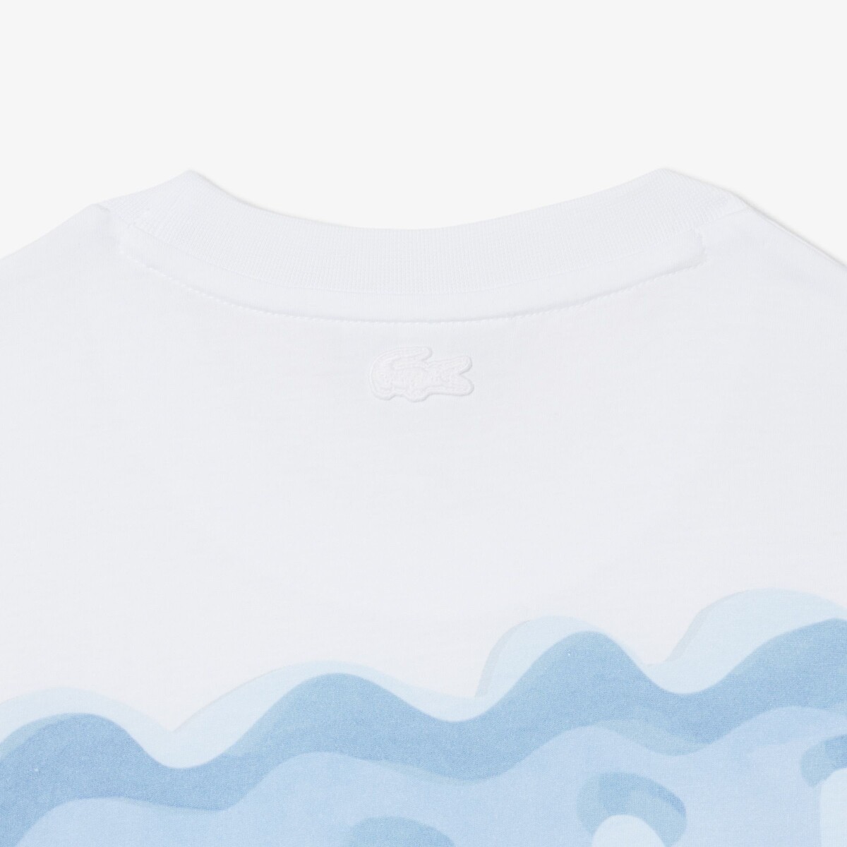 T-shirt classic fit en coton imprimé blanc, LACOSTE