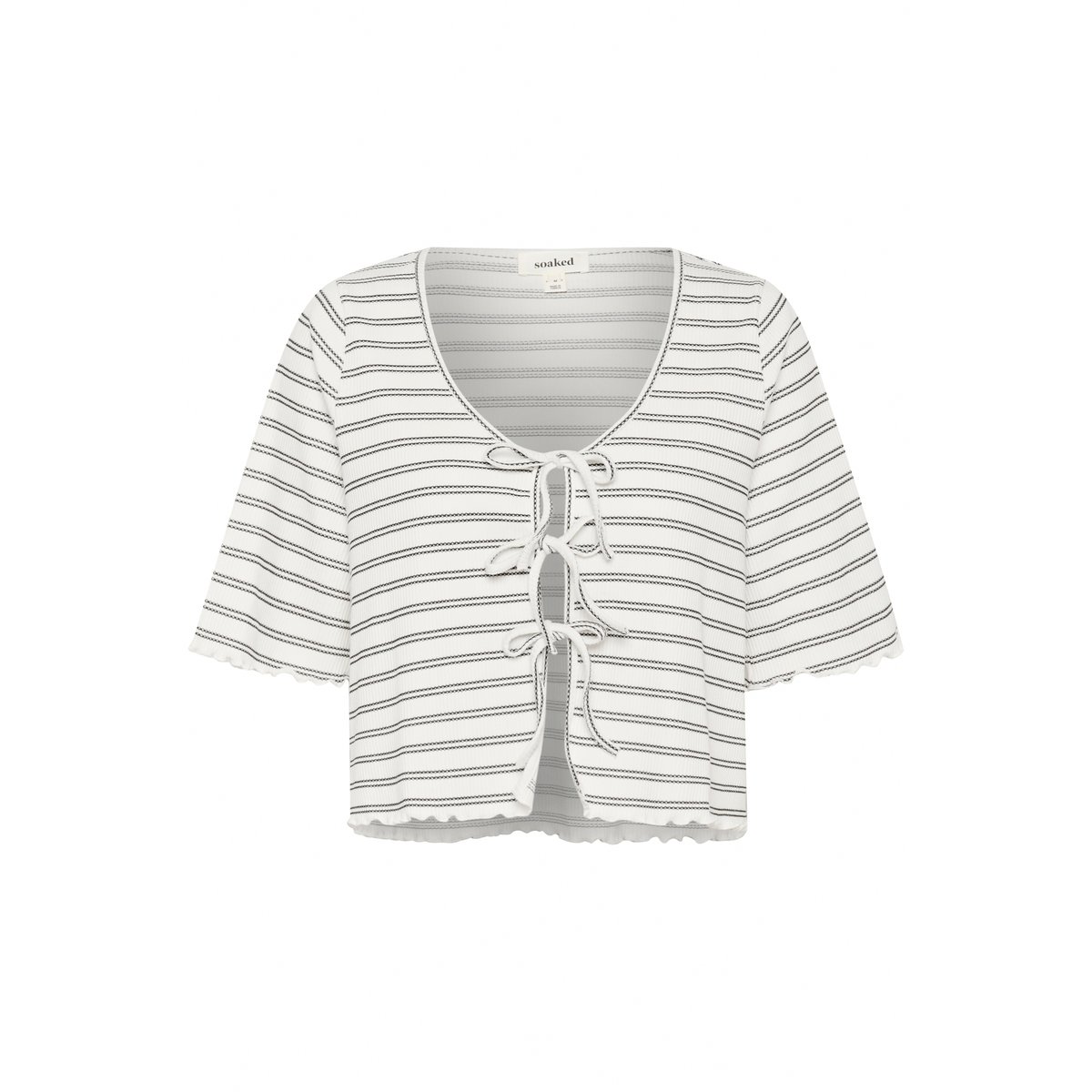 SOAKED IN LUXURY Blouse à manches courtes SLEleanora noir et blanc rayé, SOAKED IN LUXURY