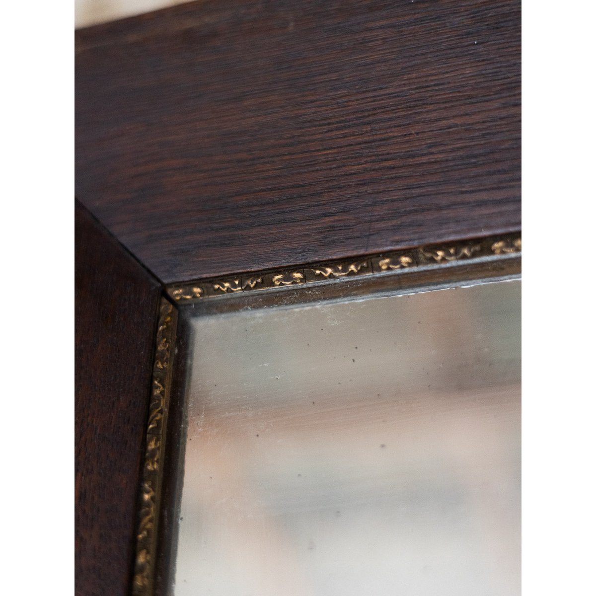 Miroir rectangulaire en bois Georges N°1478 - Bon état bois foncé, DEBONGOUT