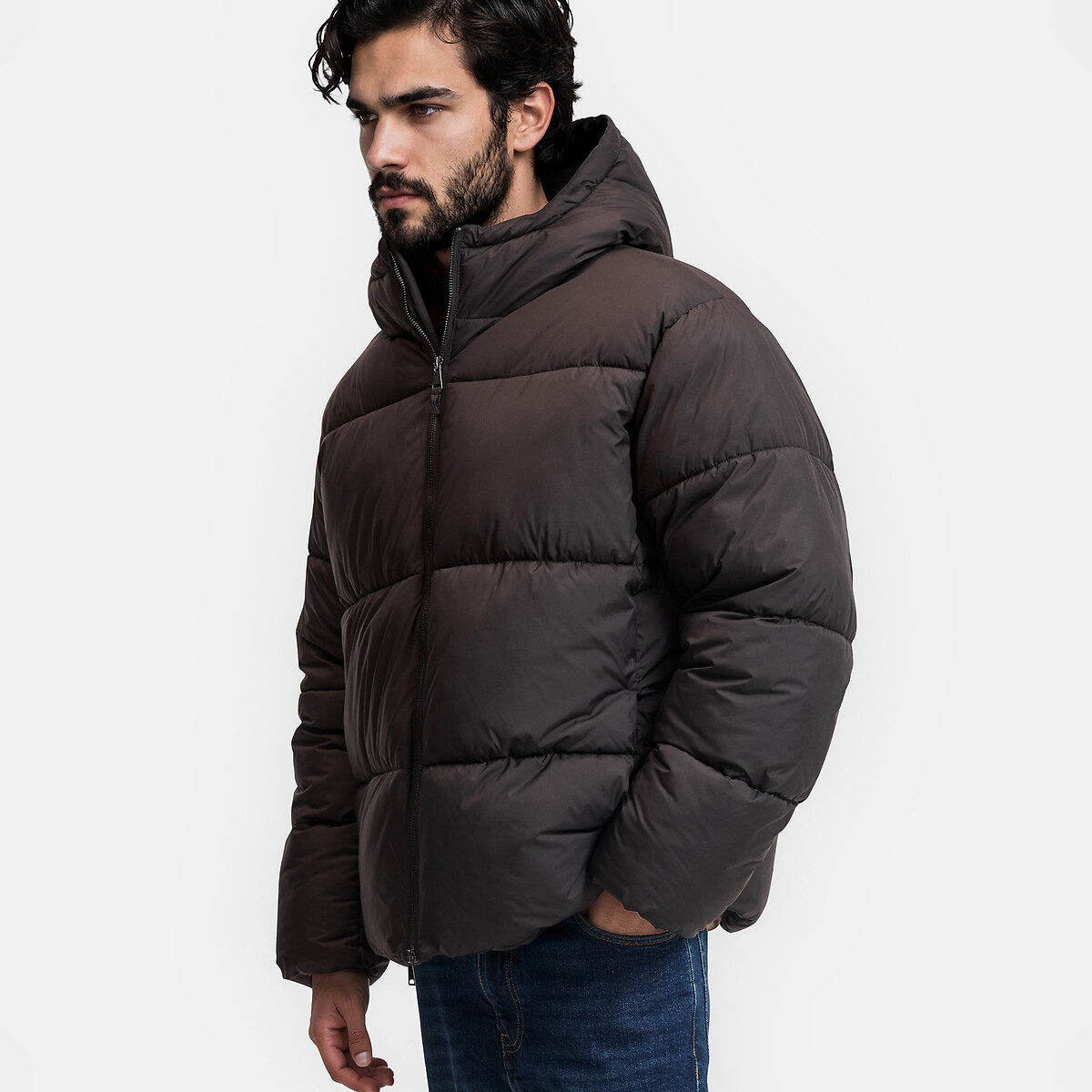 Doudoune courte, mi-saison marron foncé, LA REDOUTE COLLECTIONS