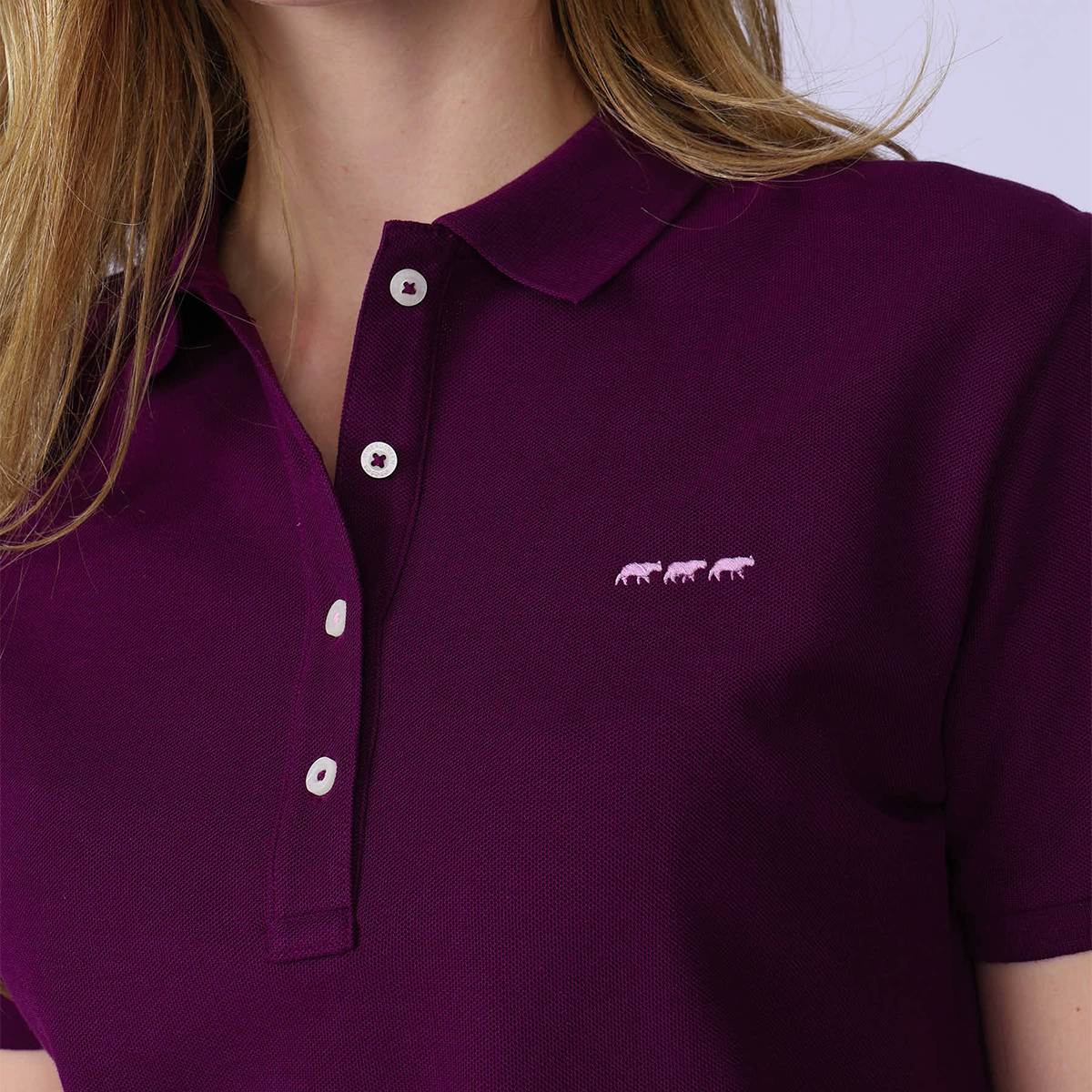 Polo Diana violet, MISE AU GREEN