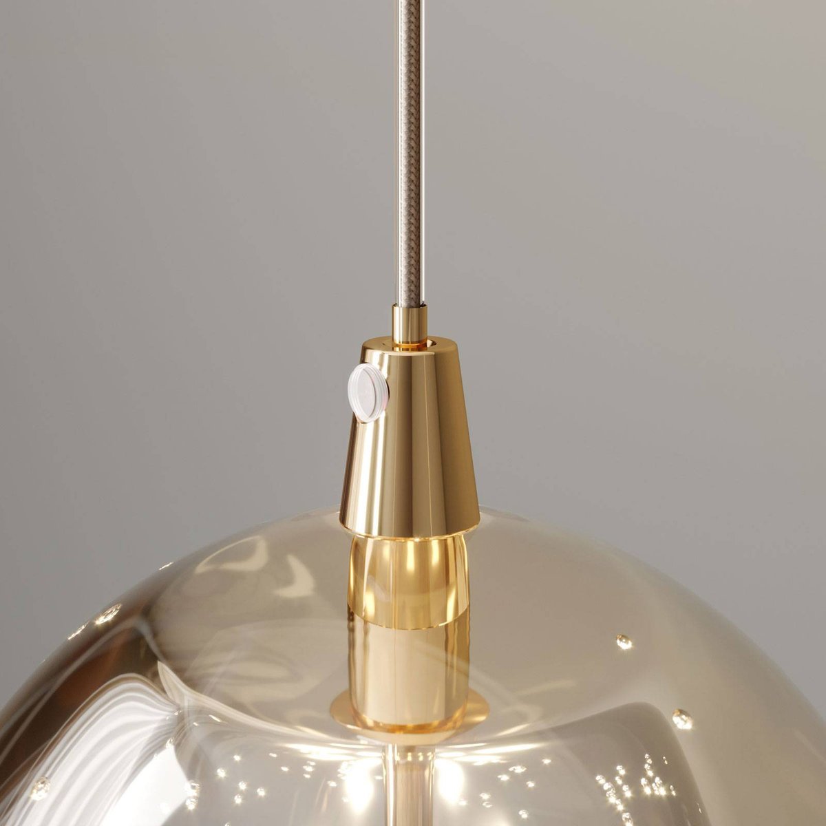 Suspension en verre moderneLED, Hayley clair, or, LUCANDE