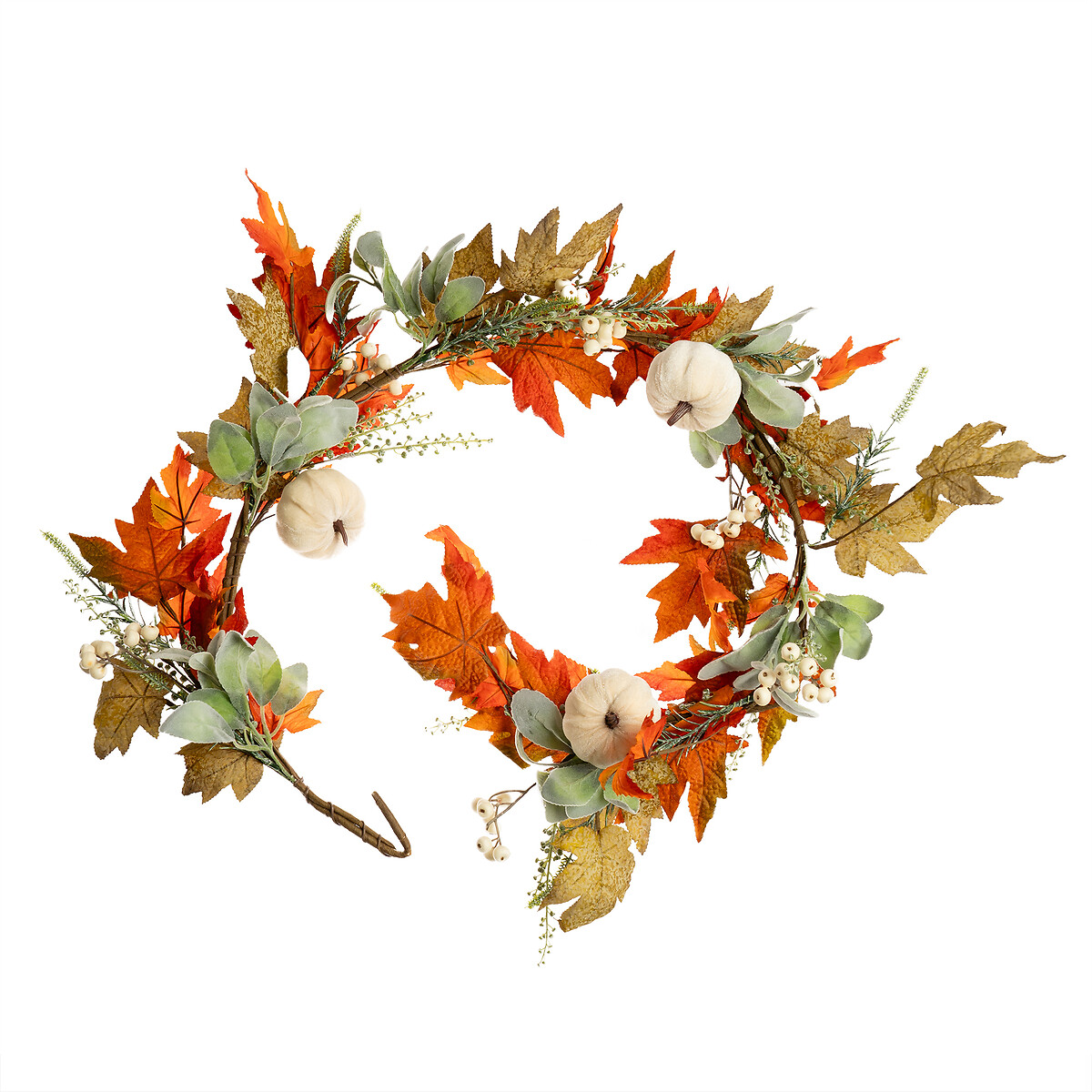 150cm Artificial Pumpkin Garland green/orange, SO'HOME