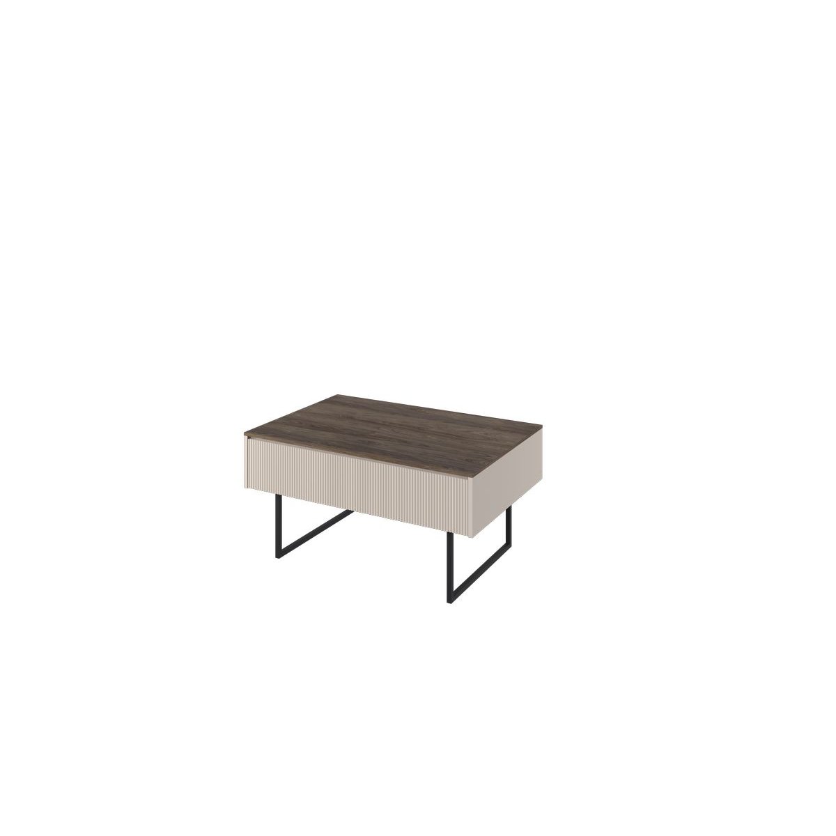 Table basse rectangulaire en panneaux de particules, LOUNA beige, BOBOCHIC