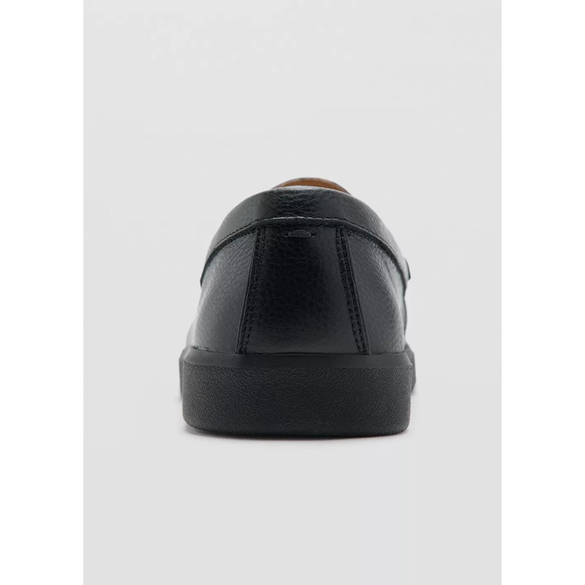 Mocassins cuir détail en forme de masque noir, MANGO MAN