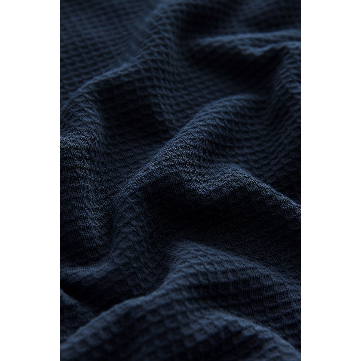 Pyjama doux gaufré à manches longues bleu marine, NEXT