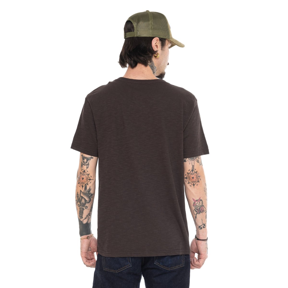 Tee shirt coton PEDRO marron foncé/ orange/beige, VON DUTCH