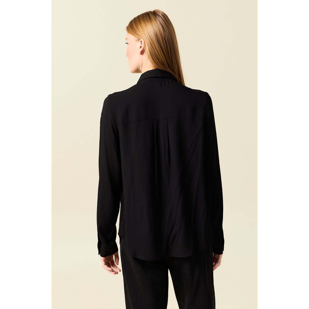 Chemise manches longues fluide noir, BONOBO