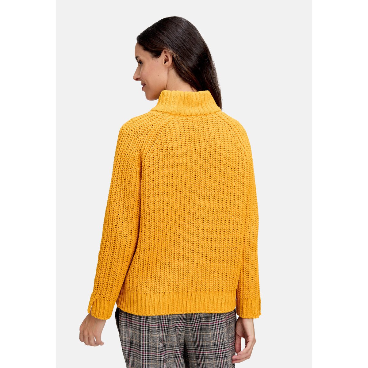 Pull-over en maille à col droit golden orange, CARTOON