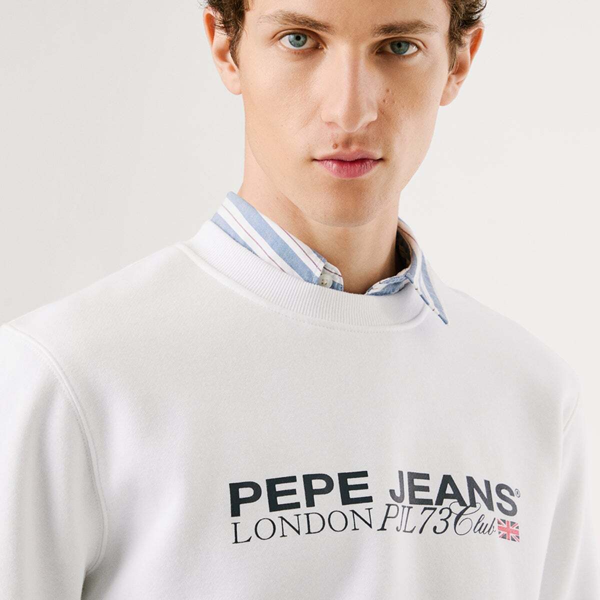 Sweat col rond Matthew blanc, PEPE JEANS