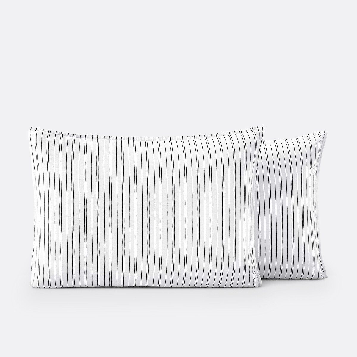 Taie d'oreiller coton lavé Monille imprimé blanc/noir, LA REDOUTE INTERIEURS