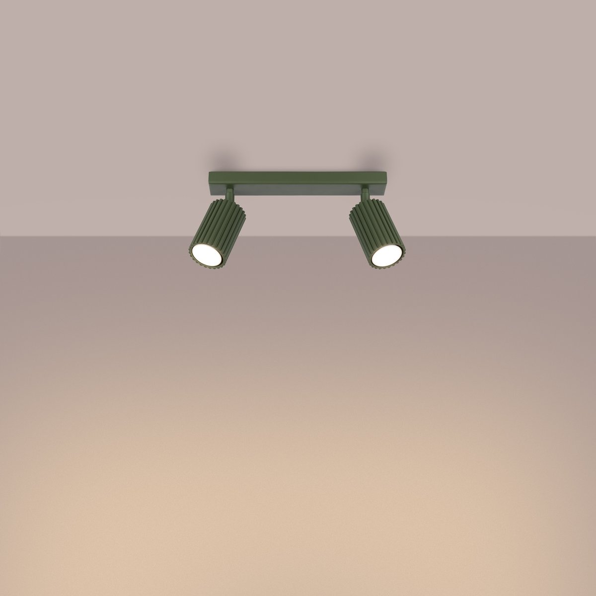 Plafonnier Aluminium Vert Olive GU10 2 Karbon vert, EDEN