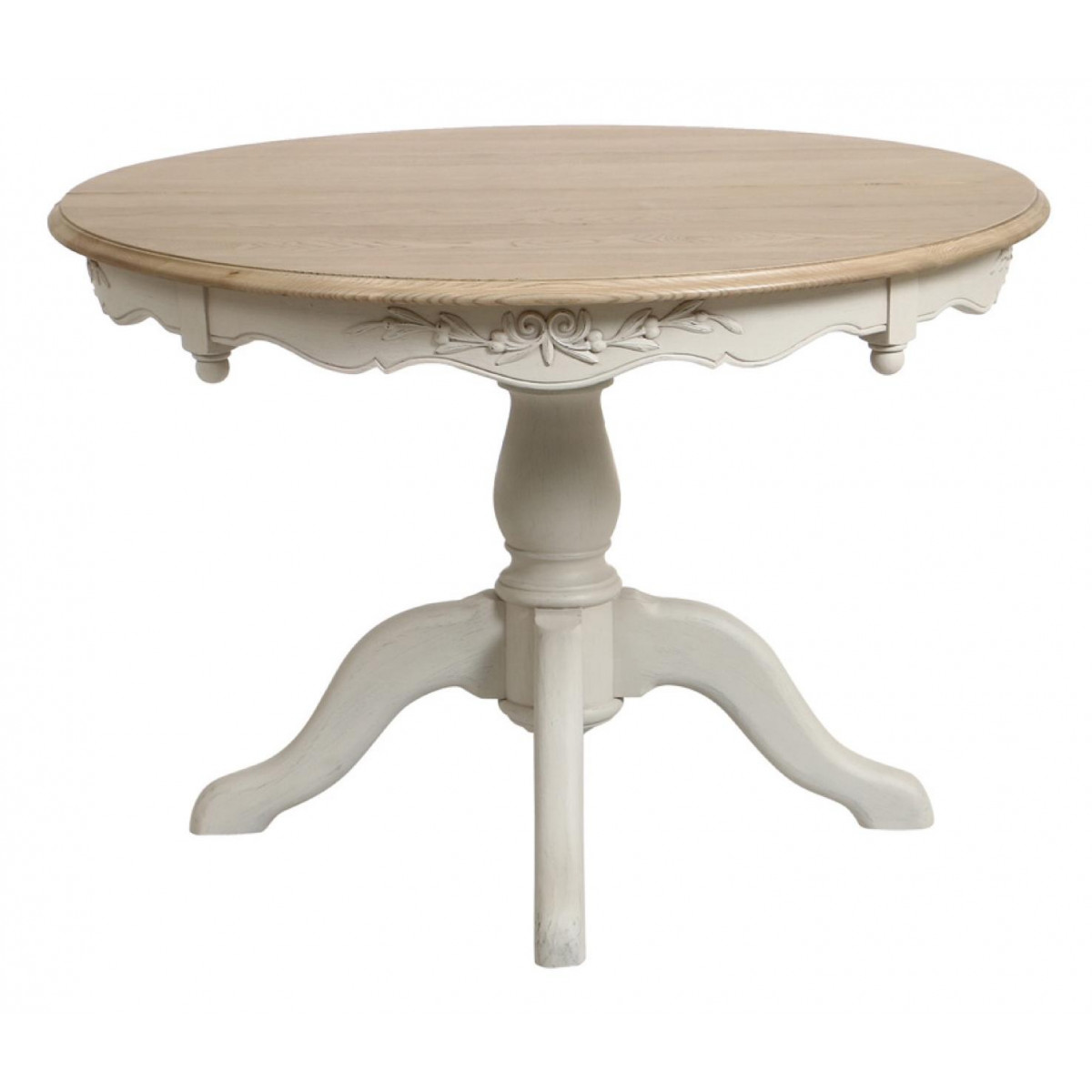 Table ronde 2 allonges - ROMANCE blanc, INTERIOR'S