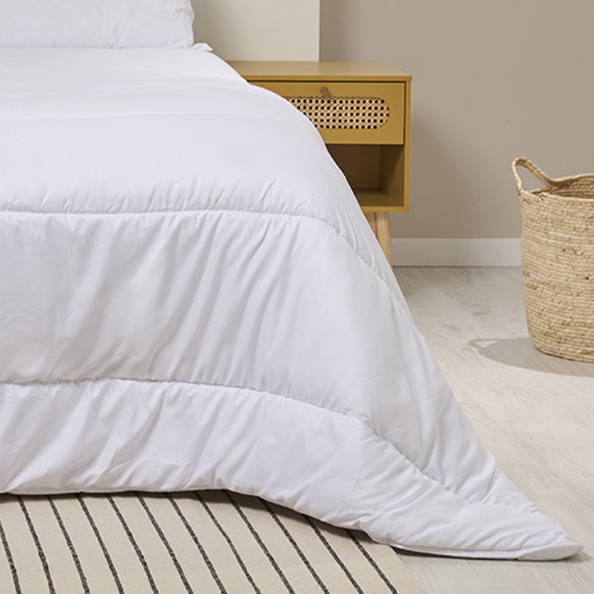 Pack Couette Chaude + Oreiller(s) COTON BIO blanc, BLEU CALIN