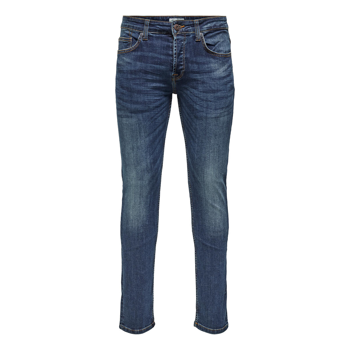 Jean droit stretch Weft bleu moyen, ONLY & SONS
