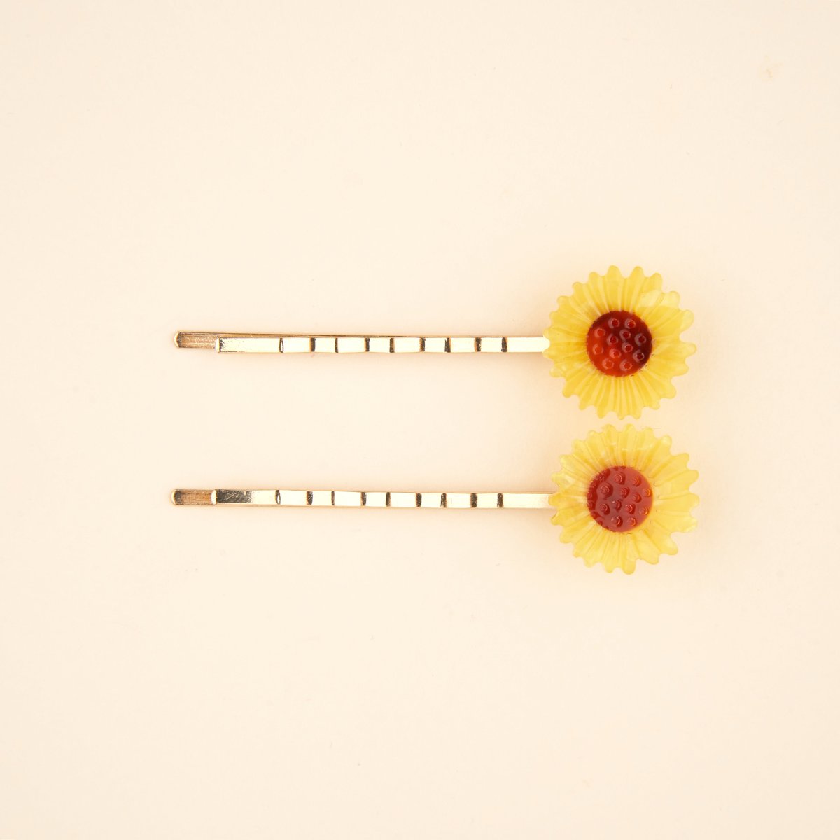 Lot de 2 Barrettes fines TOURNESOL jaune tournesol, COUCOU SUZETTE