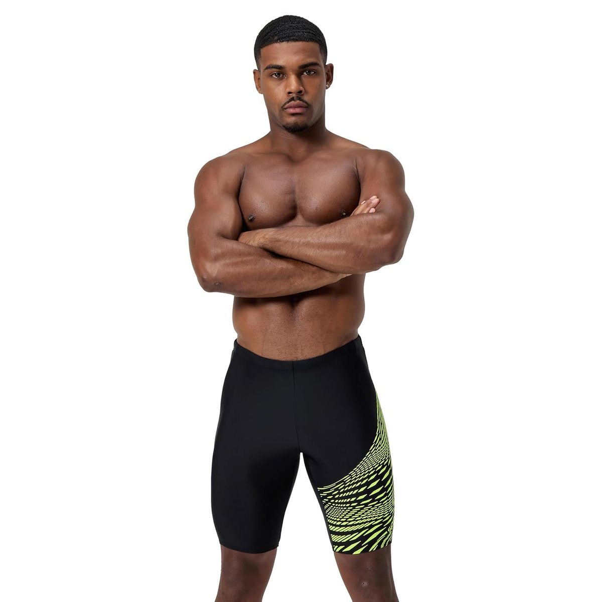 Jammer de natation motif/style ondulé MEDLEY noir / jaune, SPEEDO