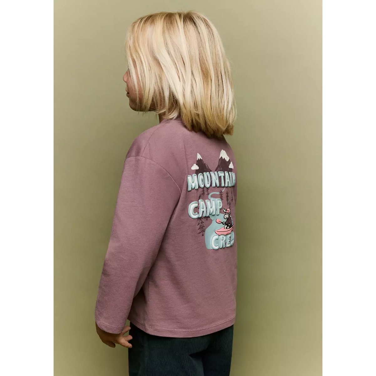 T-shirt 100 % coton imprimé violet clair/pastel, MANGO BABY